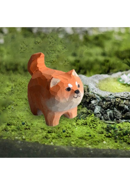 Sevimli Köpek Heykeli Ahşap Heykelcik Hayvan Heykel Dekor Ofis Süslemesi (Yurt Dışından) indirimleri