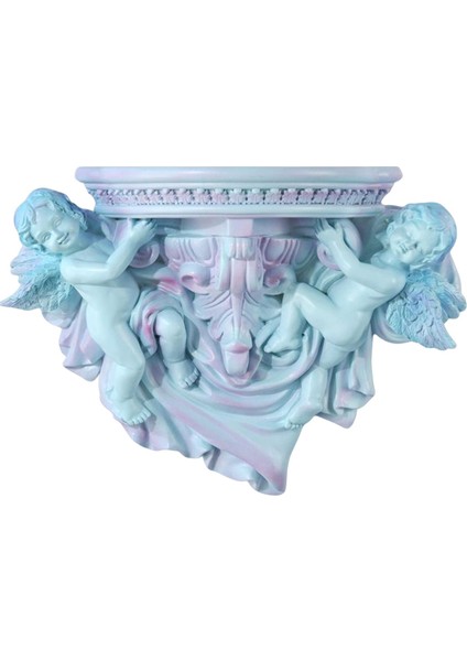 Çok Işlevli Duvar Yüzen Raf Ekran Heykel Oturma Odası Ev Dekor Açık Mavi (Yurt Dışından)