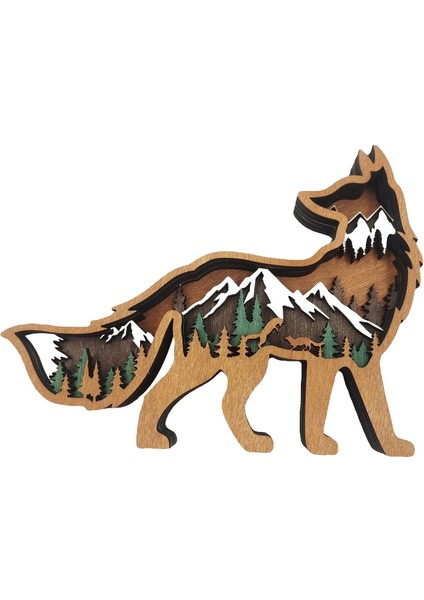 Ahşap Tilki Heykel Heykel Hayvan Figürin Pencere Koleksiyonları Ev Dekor (Yurt Dışından)