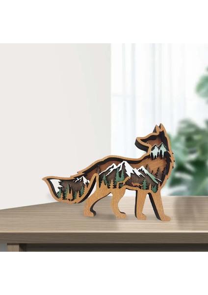 Ahşap Tilki Heykel Heykel Hayvan Figürin Pencere Koleksiyonları Ev Dekor (Yurt Dışından) indirimleri