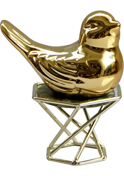 Seramik Heykel Heykel Şarap Dolabı Dekorlar Mobilyalar Hayvan Figürinleri Altın Kuş 8X9.2X6CM (Yurt Dışından)