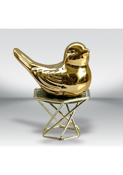 Seramik Heykel Heykel Şarap Dolabı Dekorlar Mobilyalar Hayvan Figürinleri Altın Kuş 8X9.2X6CM (Yurt Dışından) modelleri