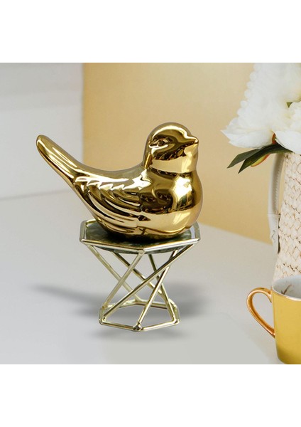 Seramik Heykel Heykel Şarap Dolabı Dekorlar Mobilyalar Hayvan Figürinleri Altın Kuş 8X9.2X6CM (Yurt Dışından) fırsatları