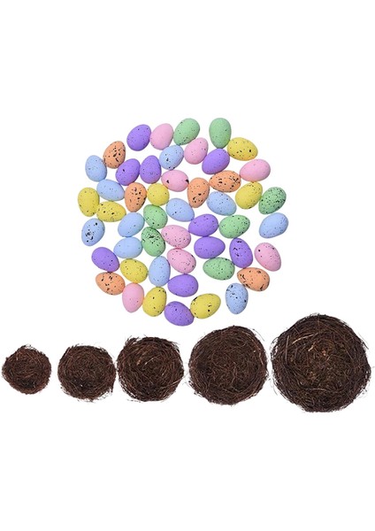 Mini Paskalya Rattan Dokuma Renkli Yumurta Props Dıy (Yurt Dışından)