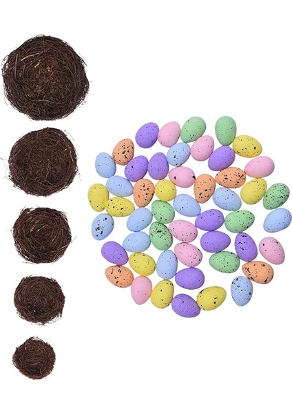 Mini Paskalya Rattan Dokuma Renkli Yumurta Props Dıy (Yurt Dışından) modelleri