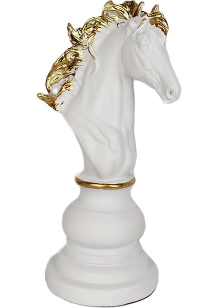 Eşsiz Satranç Heykelleri Beyaz Raf Satranççısı Heykelcik Ev Dekor Süs Hediyeleri Şövalye (Yurt Dışından)