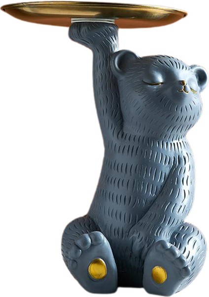 Depolama Tepsisi, Sevimli Ayı Hayvan Heykelleri Şeker Reçine Tuşları Mücevher Gri (Yurt Dışından)