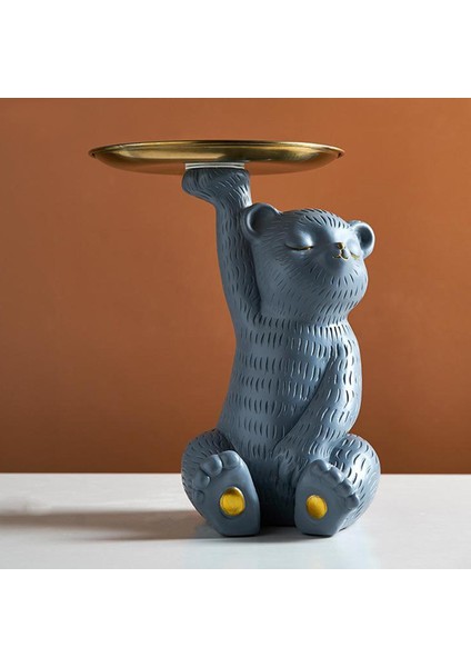 Depolama Tepsisi, Sevimli Ayı Hayvan Heykelleri Şeker Reçine Tuşları Mücevher Gri (Yurt Dışından) modelleri