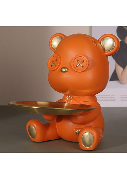 Ayı Masa Depolama Tepsisi Heykel Masa Masası Ücreti Konteyner Moda Heykel Hediye Turuncu (Yurt Dışından) modelleri