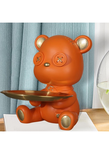 Ayı Masa Depolama Tepsisi Heykel Masa Masası Ücreti Konteyner Moda Heykel Hediye Turuncu (Yurt Dışından) indirimleri