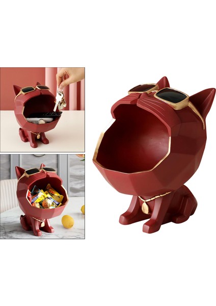 Kedi Depolama Tepsisi Tutucu Heykeli Artware Heykeli Ev Ofis Dekoru Kırmızı (Yurt Dışından) indirimleri