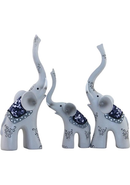 3pcs Filler Figürin Reçine Zanaat Ev Masaüstü Hayvan Heykelleri Dekorasyon 3 Gri Orta (Yurt Dışından)