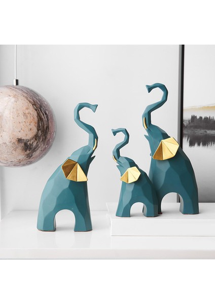 3 Adet Fil Heykeli Soyut Süsler Heykel Masaüstü Yeşili Için Modern (Yurt Dışından) indirimleri