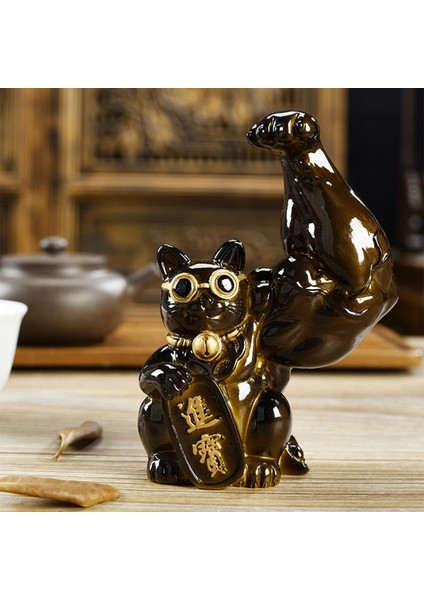 Lucky Cat Figurine Heykel Feng Shui Heykeli Dekorasyon Renk Değişimi Sol (Yurt Dışından) fiyatları