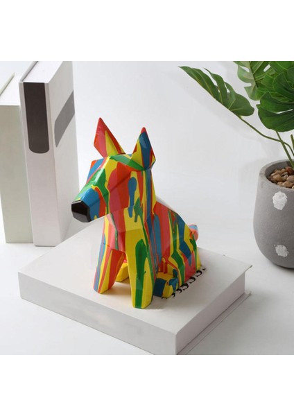Iskandinav Boyalı Renkli Köpek Heykel Heykel Heykel Masaüstü Süsler Hediye (Yurt Dışından) fırsatları