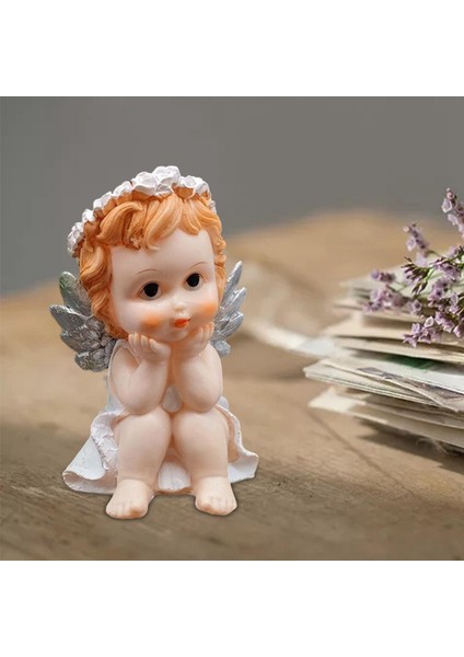 Reçine Angel Figürin Heykeli Cherub Sculpture Masa Dekor Düğün Süsleme Çift Eller (Yurt Dışından) modelleri