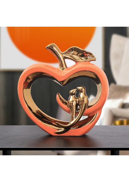 Yaratıcı Seramik Meyve Heykelcik Aşk Kuşları Dolap Kitaplık Sanat Parçası Hediye Turuncu (Yurt Dışından) fiyatları