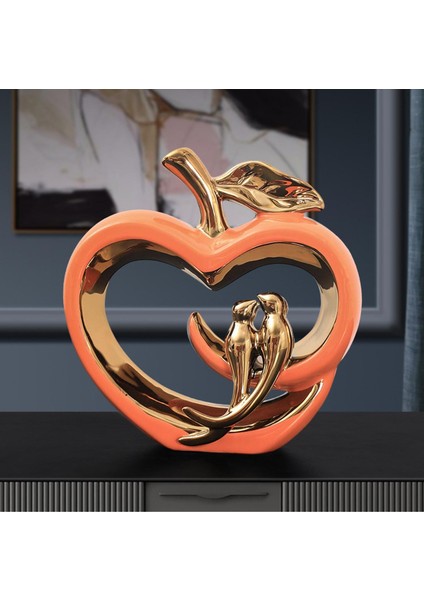 Yaratıcı Seramik Meyve Heykelcik Aşk Kuşları Dolap Kitaplık Sanat Parçası Hediye Turuncu (Yurt Dışından) modelleri