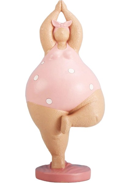 Yaratıcı Yoga Kız Heykeli Meditasyon Masa El Sanatları Ev Rafı Dekor Pembe A (Yurt Dışından)