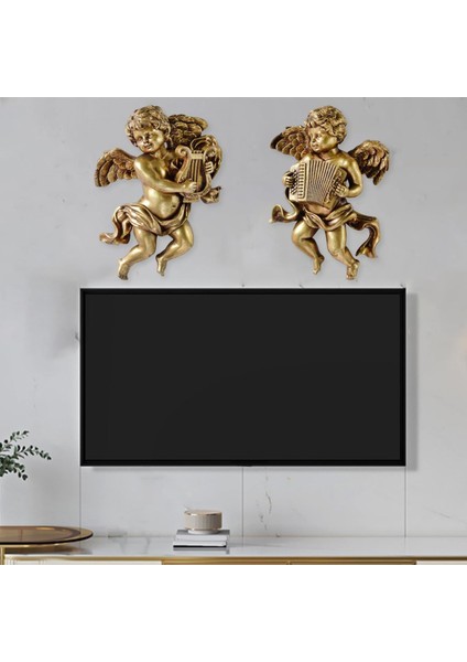 2pcs Angel Heykel Figürinleri Herban Duvar Heykeli Yemek Odası Ev Odası C (Yurt Dışından) modelleri