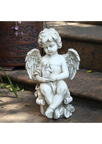 Bahçe Heykel Cherub Angel Bahçe Heykeli Açık Avlu Dekoratif Melek Hugs Tavşan (Yurt Dışından) modelleri