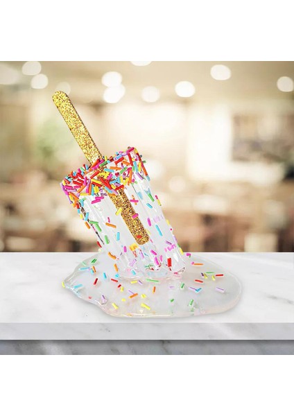 2 Adet Eritme Popsicle Heykel Süsleri El Sanatları Bahçe Dekor Çocuklar Hediye Berrak Renkli (Yurt Dışından) fiyatları