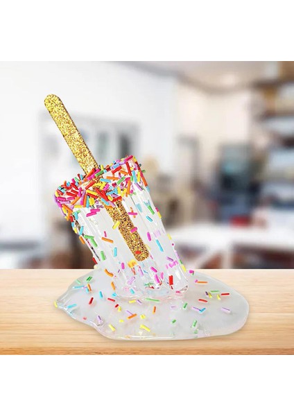 2 Adet Eritme Popsicle Heykel Süsleri El Sanatları Bahçe Dekor Çocuklar Hediye Berrak Renkli (Yurt Dışından) modelleri