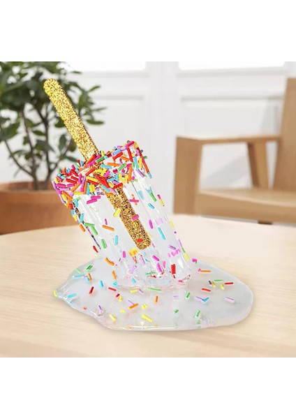 2 Adet Eritme Popsicle Heykel Süsleri El Sanatları Bahçe Dekor Çocuklar Hediye Berrak Renkli (Yurt Dışından) fırsatları