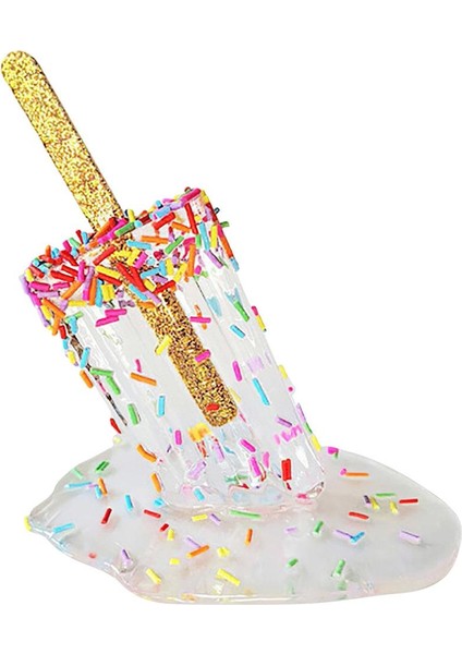 2 Adet Eritme Popsicle Heykel Süsleri El Sanatları Bahçe Dekor Çocuklar Hediye Berrak Renkli (Yurt Dışından) indirimleri