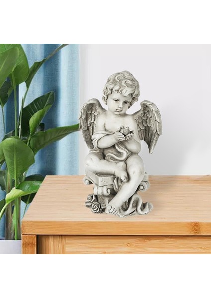 Bahçe Heykel Cherub Angel Bahçe Heykeli Açık Avlu Dekoratif Melek Holding Kuş (Yurt Dışından) modelleri