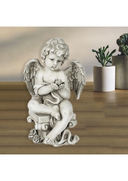 Bahçe Heykel Cherub Angel Bahçe Heykeli Açık Avlu Dekoratif Melek Holding Kuş (Yurt Dışından) fırsatları