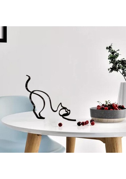 Ev Dekoru Kedi Köpek Metal Heykeli Modern Soyut Sanat Heykeli Oturma Odası Dekor (Yurt Dışından)