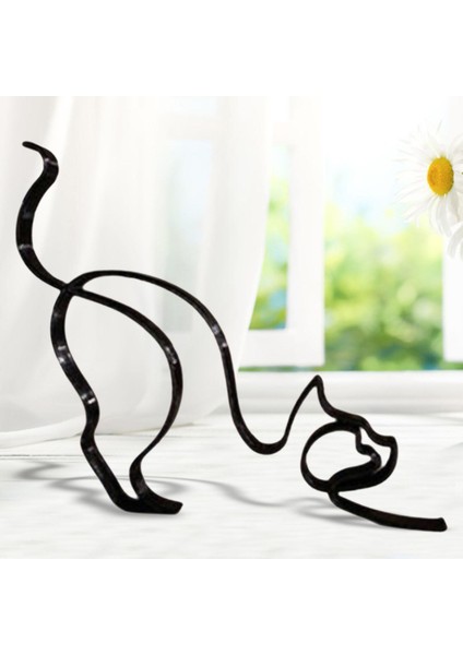 Ev Dekoru Kedi Köpek Metal Heykeli Modern Soyut Sanat Heykeli Oturma Odası Dekor (Yurt Dışından) fırsatları