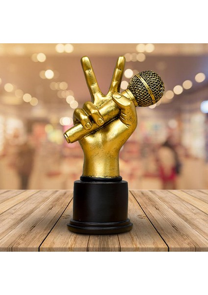 Masaüstü Ev Dekoru Için El Parmak Heykeli Harç Heykel Heykel Ekranı Mikrofon 15X9.5X25CM (Yurt Dışından) fırsatları
