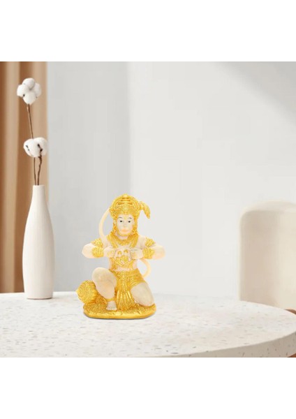 Altın Kaplamalı Hanuman Heykel Reçine Zanaat Hindu Tanrısı Heykelcik Uygulanmaz (Yurt Dışından) fırsatları