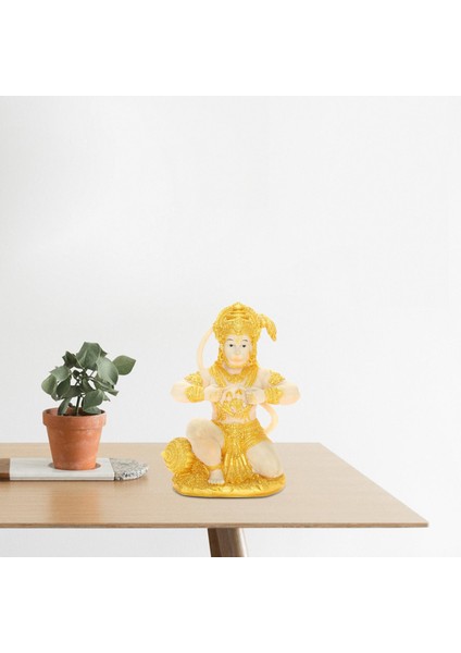 Altın Kaplamalı Hanuman Heykel Reçine Zanaat Hindu Tanrısı Heykelcik Uygulanmaz (Yurt Dışından) indirimleri