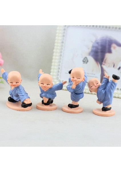 4pcs Küçük Keşiş Heykeli Raf Masaüstü Kitaplık Figürin Dekürü Figürinleri (Yurt Dışından) modelleri