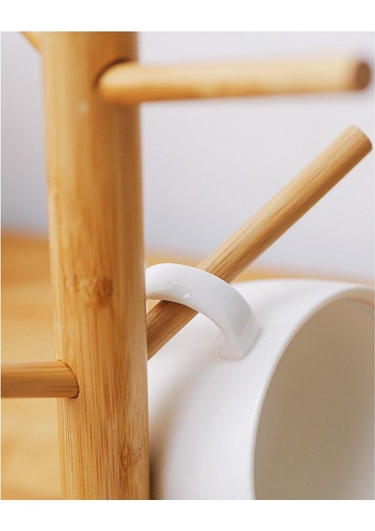 Ahşap Atık Kupa Tutucu 6 Şube Asma Ağaç Bardakları Kurutma (Yurt Dışından) indirimleri