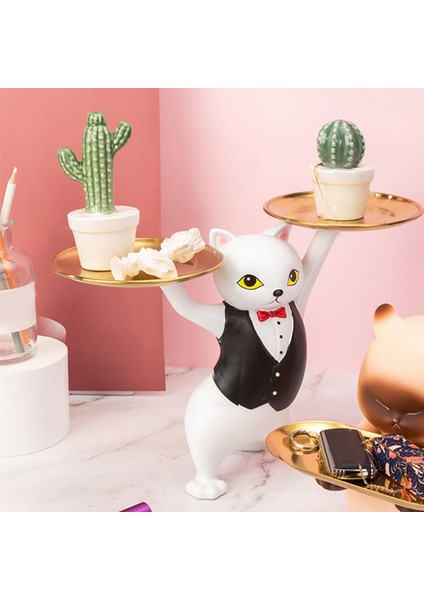 Garson Kedi Heykel Heykel Sundies Masa Üstü Için Düzenleyici El Sanatları (Yurt Dışından) fırsatları