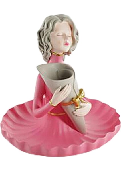 Girk Tepsisi ile Kız Heykeli Kolyeler Için Reçine Ruj Ofisi B. (Yurt Dışından)