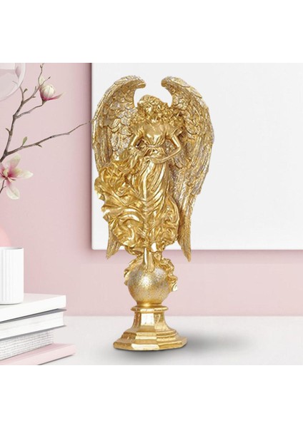 Yaratıcı Melek Figürine 3D Angel Heykel Ofisi Ev Bahçe Dekor Süsü Altın (Yurt Dışından) modelleri