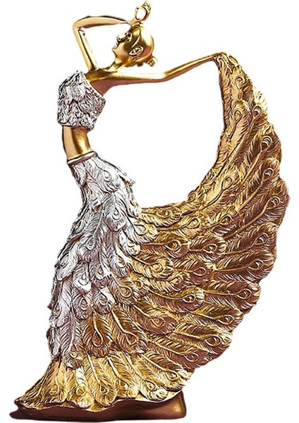 Peacock Dancer Figürinler Dans Heykel Ev Ofis Masa Üstü Dekor Süsleri Altın (Yurt Dışından)