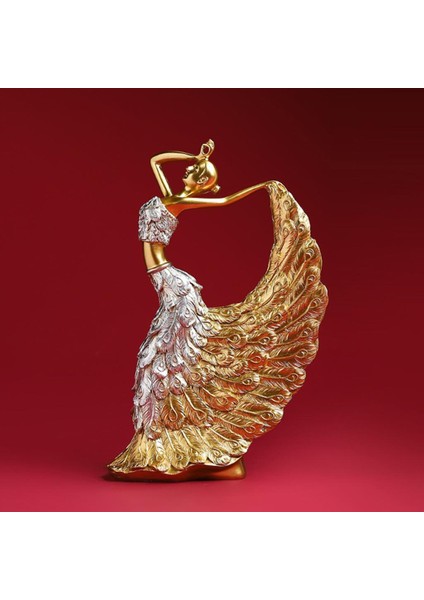 Peacock Dancer Figürinler Dans Heykel Ev Ofis Masa Üstü Dekor Süsleri Altın (Yurt Dışından) modelleri