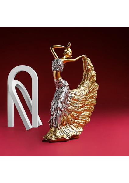 Peacock Dancer Figürinler Dans Heykel Ev Ofis Masa Üstü Dekor Süsleri Altın (Yurt Dışından) fırsatları