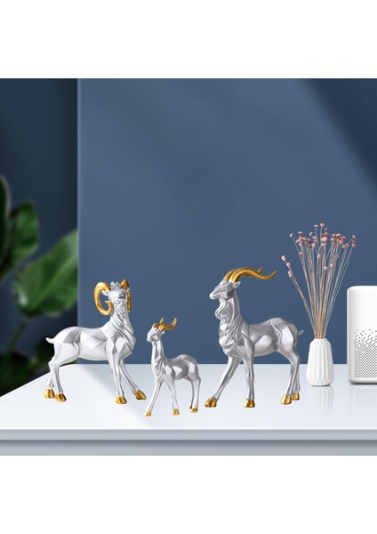 3x Nordic Style Koyun Heykeli Heykelcik Masa Kitabı Gümüş Için Heykel Heykelleri Gümüş (Yurt Dışından) fırsatları