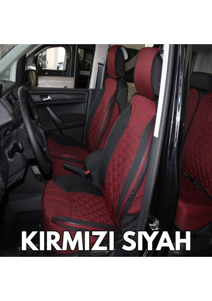 fiat Bravo Lüx Oto Koltuk Minderi Ön Arka 5'li Set Elegance Serisi Kırmızı Siyah