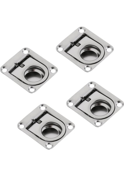 4 Adet Paslanmaz Çelik Anti-Pas Tekne Depolama Kapı Zemin Kaplama Floş Çekme Halkası (Yurt Dışından)