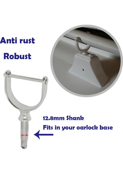 Yat 1-7/8 "tekne Kayak Gümüş Için Oarlock Soketi ile Oarlock Rowlock (Yurt Dışından)