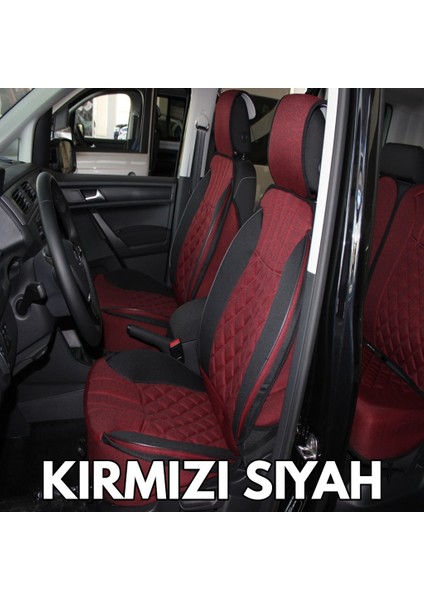 Ford Fiesta Eski Lüx Oto Koltuk Minderi Ön Arka 5'li Set Elegance Serisi Kırmızı Siyah
