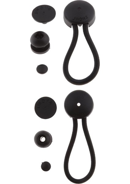 2x Top Bungee Kordon Ağır Hizmet Tipi Tekne Gölgelik Muşamba Kravat Takımı Kiti Siyah (Yurt Dışından)